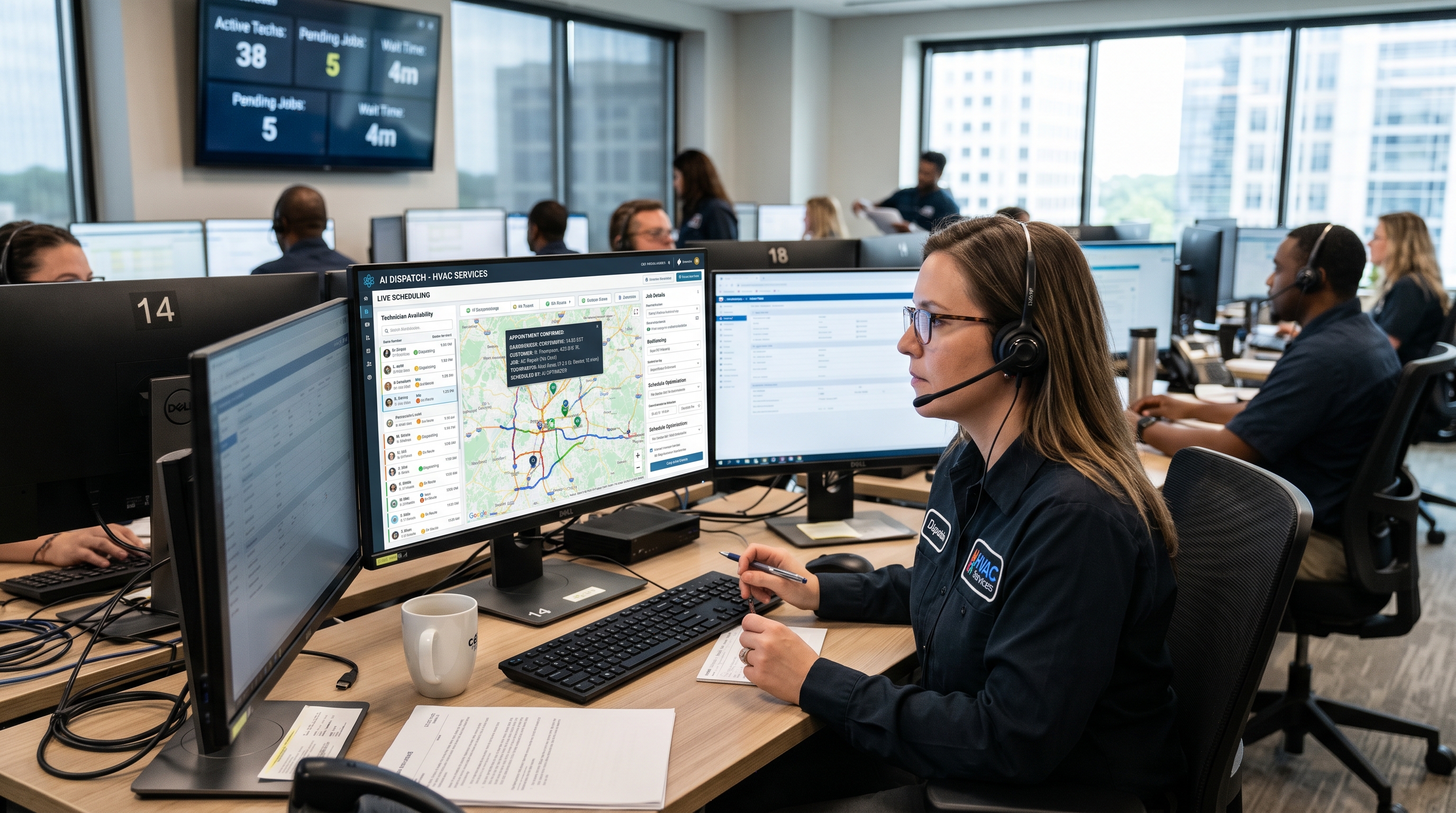 AI scheduling and dispatch for HVAC businesses